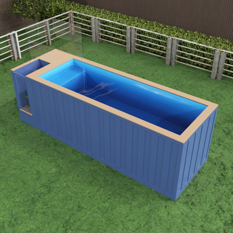 Swim Spa Container mit Fenster **inklusive Rollabdeckung**