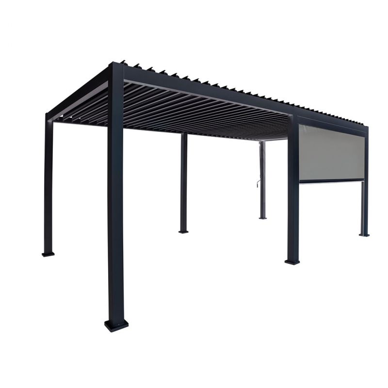 Seitenrollo zu Garten Pergola Premium 300 x 300 cm Grau